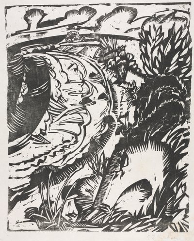 Dünenlandschaft mit einer geschwungenen Bucht von Ernst Ludwig Kirchner