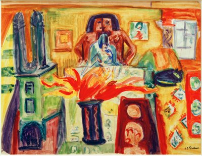 Interieur mit Tulpen von Ernst Ludwig Kirchner
