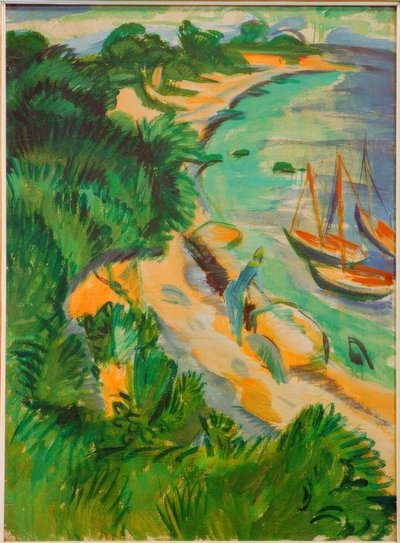 Fehmarnbucht mit Booten von Ernst Ludwig Kirchner