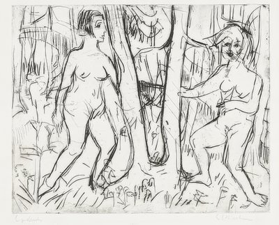 Im Walde spielende Mädchen von Ernst Ludwig Kirchner