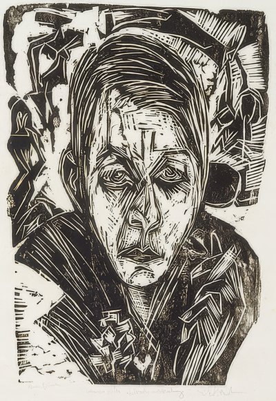 Junges Mädchen mit Zigarette von Ernst Ludwig Kirchner