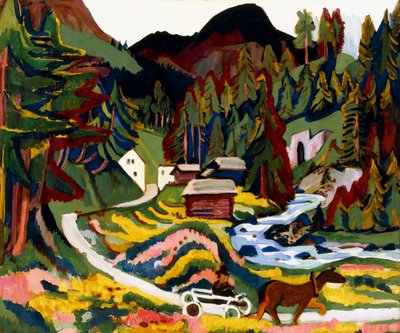 Landschaft im Frühling, Sertig, 1924-25 von Ernst Ludwig Kirchner