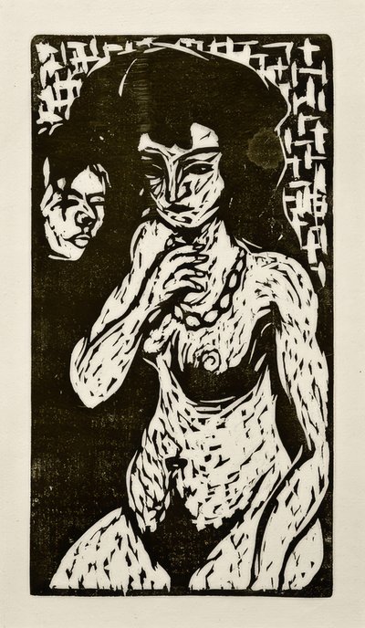 Mädchenakt mit Selbstbildnis von Ernst Ludwig Kirchner