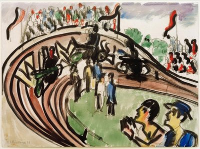 Motorradrennen von Ernst Ludwig Kirchner