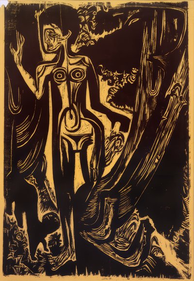 Nackte Frau im Wald von Ernst Ludwig Kirchner