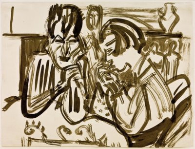Paar am Tisch von Ernst Ludwig Kirchner