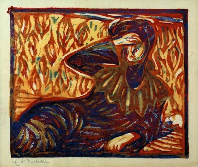 Ruhendes Mädchen mit Kopfschmerzen von Ernst Ludwig Kirchner