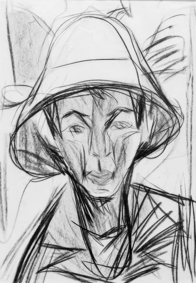 Selbstbildnis mit Hirtenhut von Ernst Ludwig Kirchner