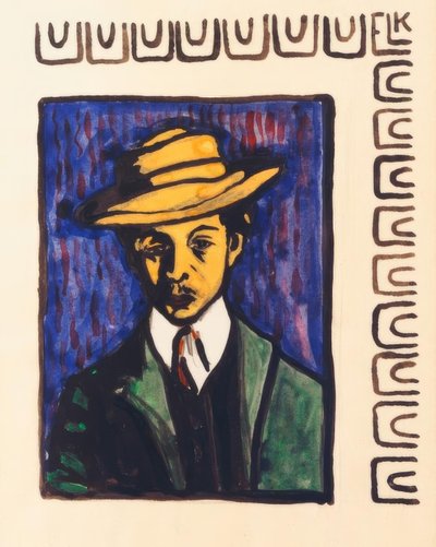 Selbstbildnis mit Hut von Ernst Ludwig Kirchner