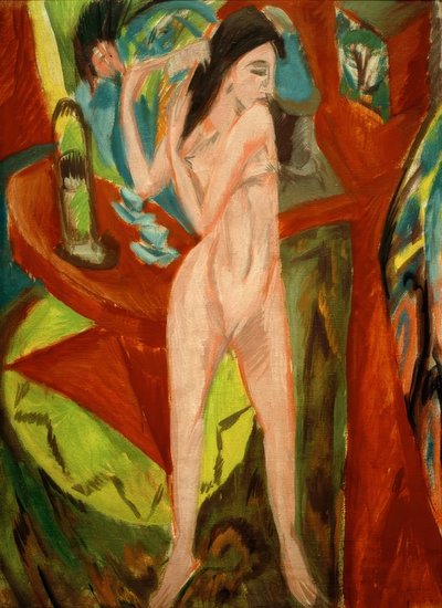 Sich kämmender Akt von Ernst Ludwig Kirchner