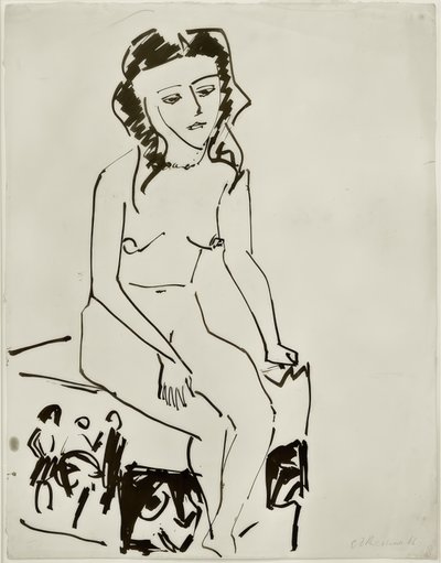 Sitzender weiblicher Akt von Ernst Ludwig Kirchner