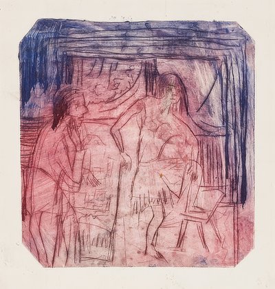 Szene im Zimmer von Ernst Ludwig Kirchner