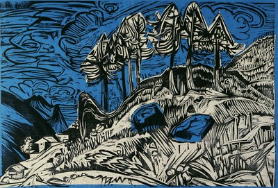 Bäume an einem Berghang von Ernst Ludwig Kirchner