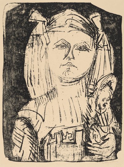 Junges Mädchen mit Puppe von Ernst Ludwig Kirchner