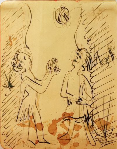 Zwei ballspielende Mädchen von Ernst Ludwig Kirchner