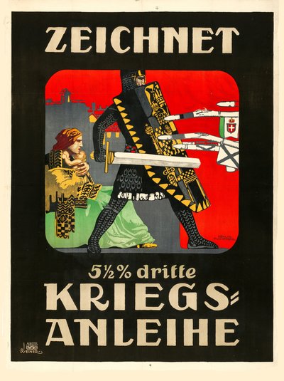 Abonniere das dritte Kriegdarlehen!, 1915 von Erwin Puchinger