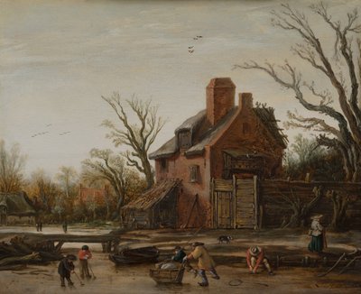 Winterlandschaft mit Bauernhaus von Esaias I van de Velde