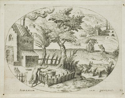 Abraham empfängt die drei Engel von Etienne Delaune