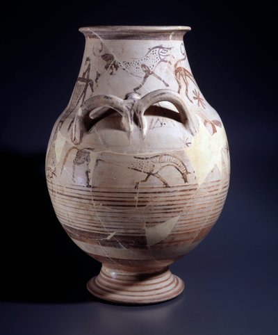Terrakotta-Krater, 680-660 v. Chr. von Etruscan