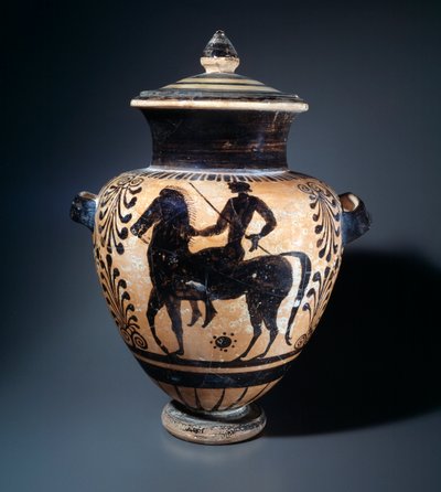Terrakotta-Stamnos, einen Reiter darstellend, 500-490 v. Chr. von Etruscan