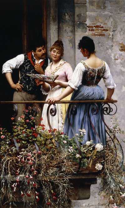 Auf dem Balkon, 1889 von Eugen von Blaas