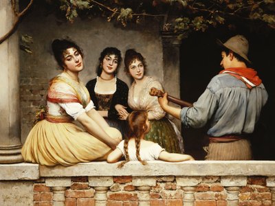 Auf dem Balkon, 1893 von Eugen von Blaas
