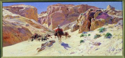 Karawane in der Wüste von Eugene Alexis Girardet