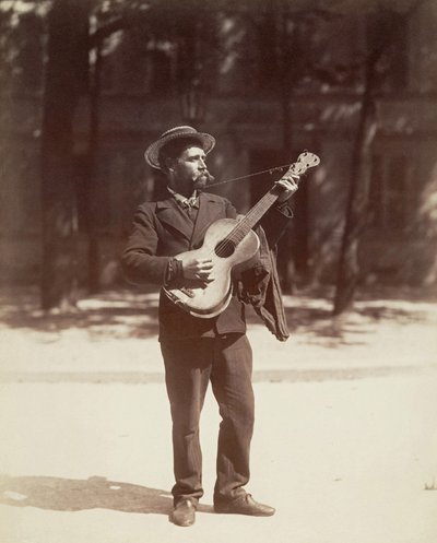 Gitarrenspieler, Paris von Eugène Atget
