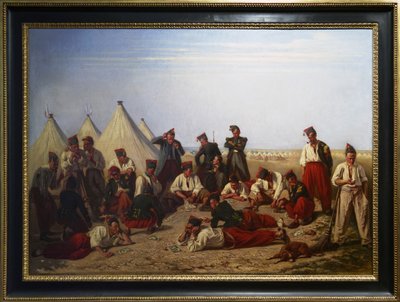 Das Lotteriespiel im Lager von Chalons von Eugene Bellanger