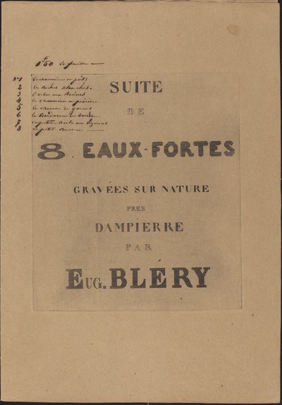 8 Eaux-Fortes Gravées sur Nature von Eugene Bléry
