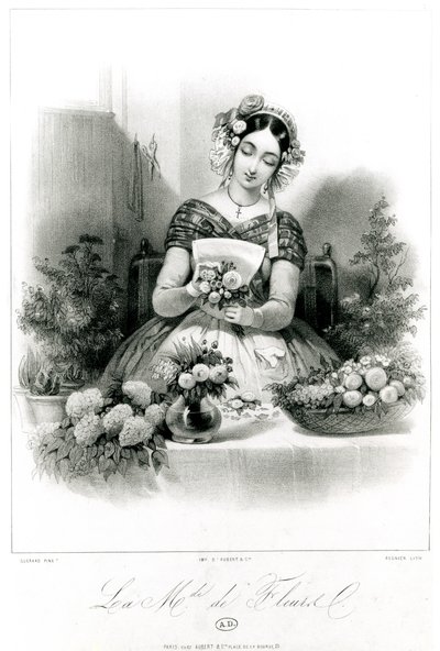 Die Blumenverkäuferin, ca. 1840 von Eugene Charles Francois Guerard