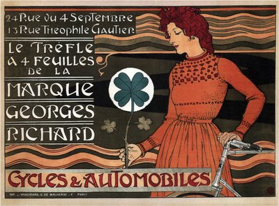 Fahrräder und Autos Georges Richard, 1899 von Eugene Grasset