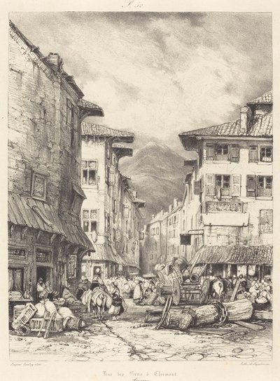 Rue des Gras in Clermont von Eugene Isabey