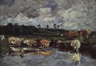 Tiere in einem Teich, ca. 1881-88 von Eugene Louis Boudin