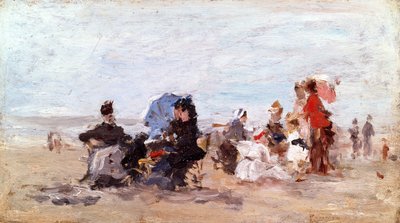 Strand bei Deauville, ca. 1874 von Eugene Louis Boudin