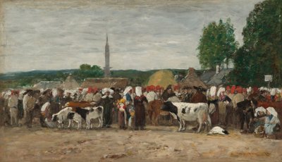 Jahrmarkt in der Bretagne, 1874 von Eugene Louis Boudin