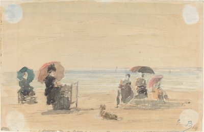 Sonnenschirme, Trouville, 1869 von Eugene Louis Boudin