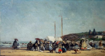 Der Strand von Trouville von Eugene Louis Boudin