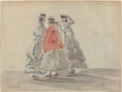 Drei Frauen in Trouville von Eugene Louis Boudin