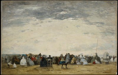 Urlauber am Strand von Trouville von Eugene Louis Boudin