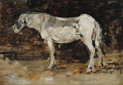 Weißes Pferd, um 1885-90 von Eugene Louis Boudin