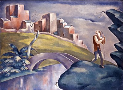 Landschaft mit menschlicher Figur / Landschaft mit Wanderer von Eugeniusz Zak