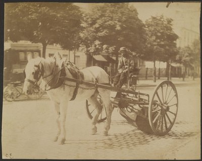 [Straßenkehrmaschine von einem Pferd gezogen] von Eugène Atget