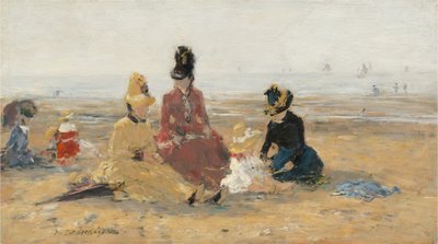 Am Strand von Trouville von Eugène Boudin