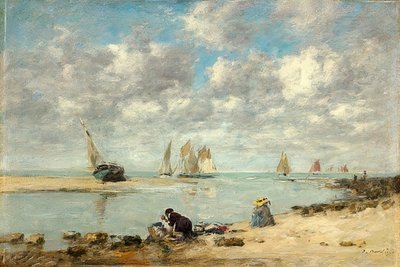Waschfrau nahe Trouville von Eugene Louis Boudin