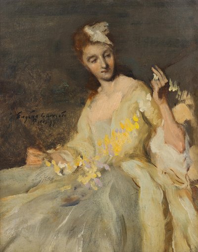 Bildnis einer Dame im Ballkleid von Eugène Carrière
