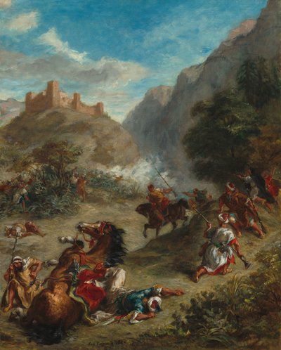 Araber, die in den Bergen kämpfen von Eugène Delacroix