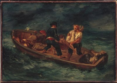 Boot mit Schiffbrüchigen von Ferdinand Victor Eugene Delacroix