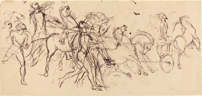 Wagenlenker recto und verso von Eugène Delacroix