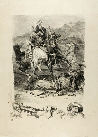 Kampf zwischen Giaour und dem Pascha von Eugène Delacroix